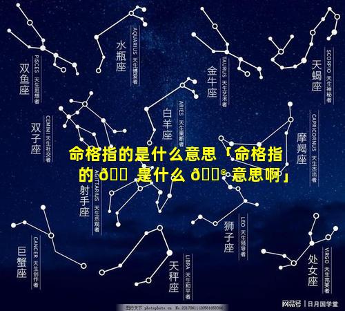 命格指的是什么意思「命格指的 🐠 是什么 💮 意思啊」